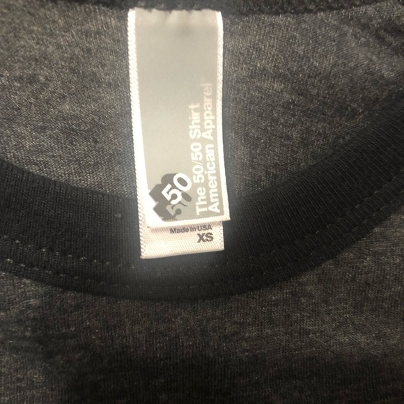 AMERICAN APPAREL The 50/50 Shirt Don’t Be a DNB Raglan Tee - Picture 6 of 7